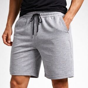 Ananke Men’s Heather Grey Fleece Shorts Size‎ Small Drawstring Lounge NWT